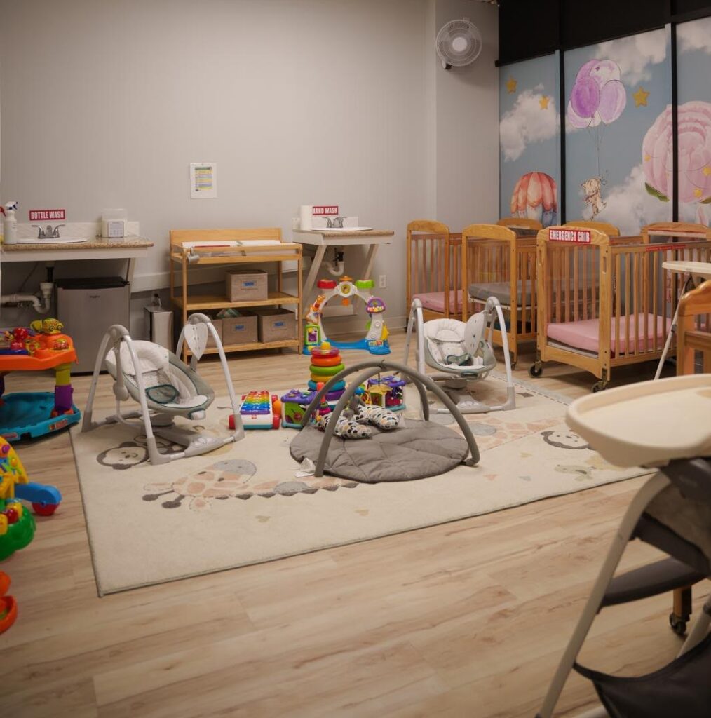 Clean and welcoming infant room at Starz R Us