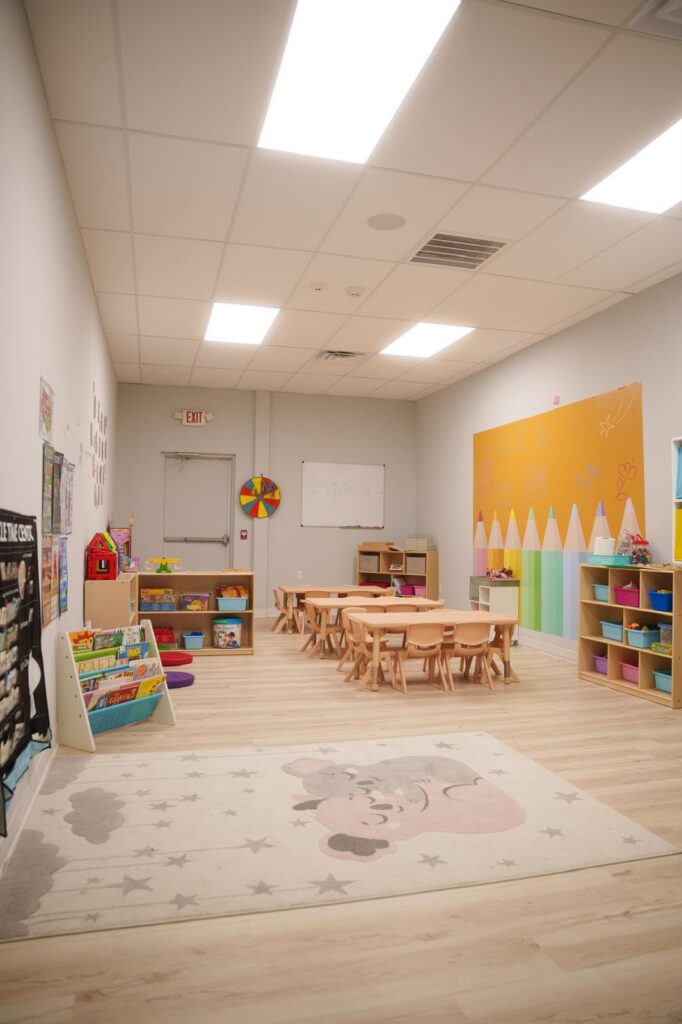 Bright preschool classroom at Starz R Us
